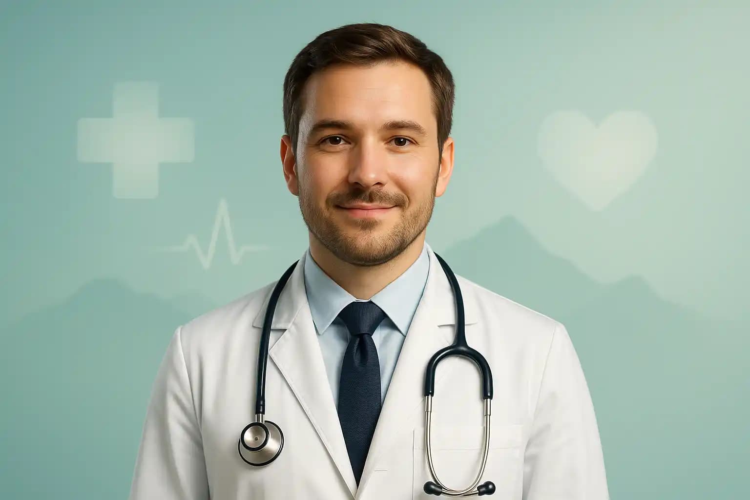 Врач рядом с пациентами в клинике